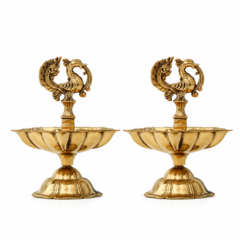 Mayur Panchtara Diya (Set of 2)