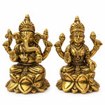Diwali Special Brass Lakshmi & Ganesha Idol Set – 3.5 Inches Each