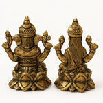 Diwali Special Antique Brass Lakshmi & Ganesha Idol Set – 3.5 Inches Each