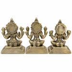Diwali Special Royal Brass Lakshmi, Ganesha & Saraswati Idol Set – 4.25 Inches | Premium Festive Pooja Collection