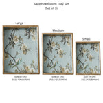 Sapphire Bloom Tray Set (Set of 3)