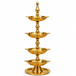 Premium Kerala Nilavilakku Brass Samai Diya (4 Tier) – Traditional Temple Lamp
