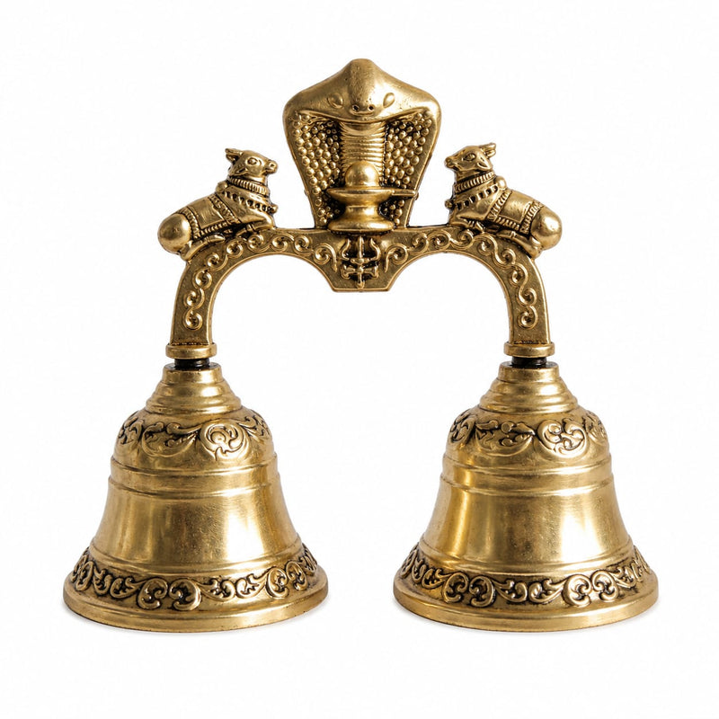 Traditional Double Brass Naga & Nandi Bell