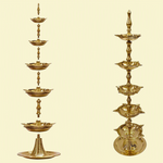 Premium Kerala Nilavilakku Brass Samai Diya (5 Tier) – Traditional Temple Lamp