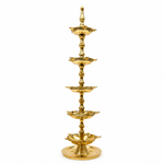 Premium Kerala Nilavilakku Brass Samai Diya (5 Tier) – Traditional Temple Lamp