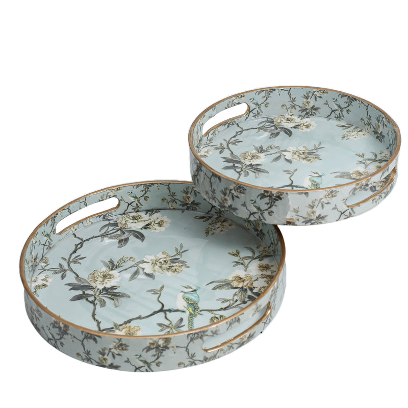 Wings of Serenity Round Tray Set (Set of 2)