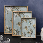 Sapphire Bloom Tray Set (Set of 3)