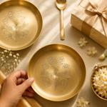 Pushpika Floral Brass Plate | Handcrafted Decorative & Serving Plate