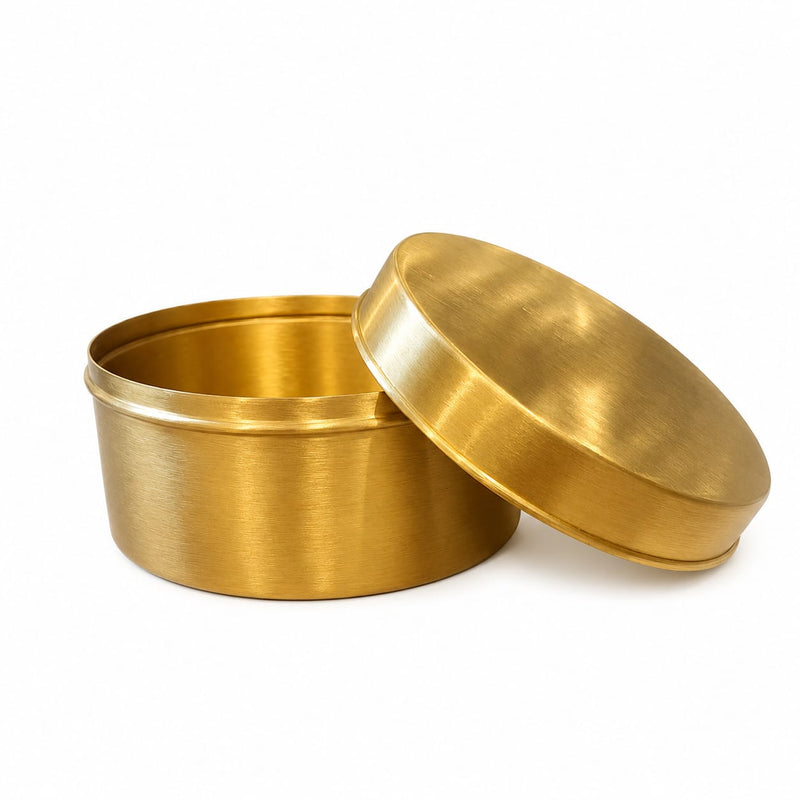 Virasat Brass Ladoo & Panjiri Box | Handcrafted Heritage Storage Container