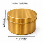 Virasat Brass Ladoo & Panjiri Box | Handcrafted Heritage Storage Container
