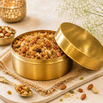 Virasat Brass Ladoo & Panjiri Box | Handcrafted Heritage Storage Container